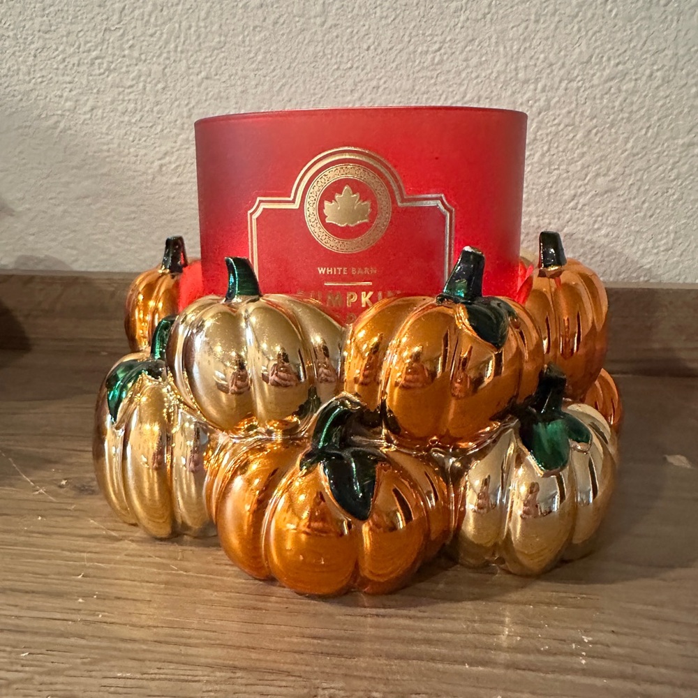 Bath & Bodyworks Metallic Pumpkin Candle Holder